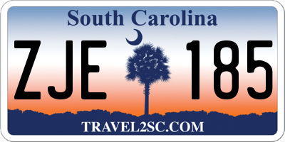 SC license plate ZJE185