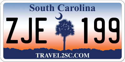 SC license plate ZJE199