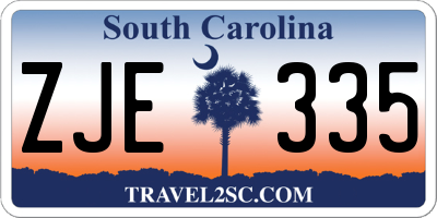SC license plate ZJE335