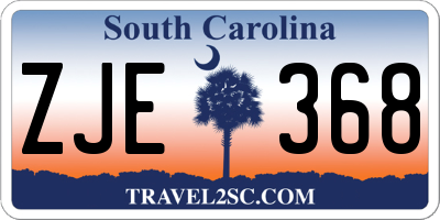SC license plate ZJE368