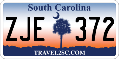 SC license plate ZJE372