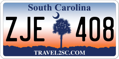 SC license plate ZJE408