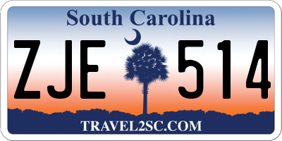 SC license plate ZJE514