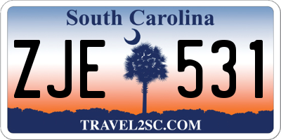 SC license plate ZJE531