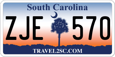 SC license plate ZJE570