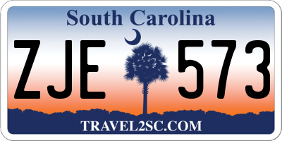 SC license plate ZJE573