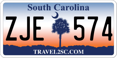 SC license plate ZJE574