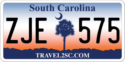 SC license plate ZJE575