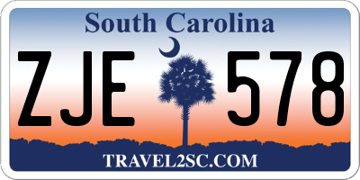 SC license plate ZJE578