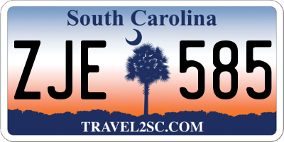 SC license plate ZJE585