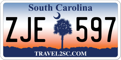 SC license plate ZJE597