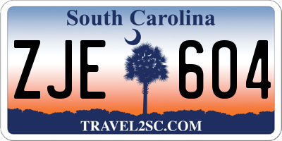 SC license plate ZJE604