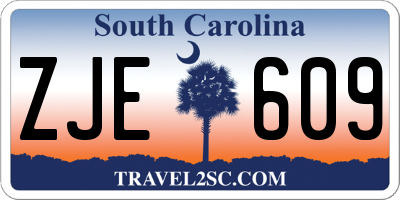 SC license plate ZJE609