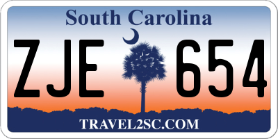 SC license plate ZJE654