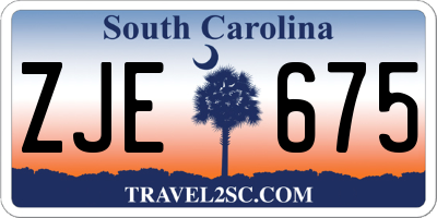 SC license plate ZJE675