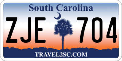 SC license plate ZJE704
