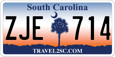SC license plate ZJE714