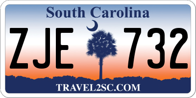 SC license plate ZJE732