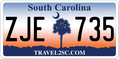 SC license plate ZJE735