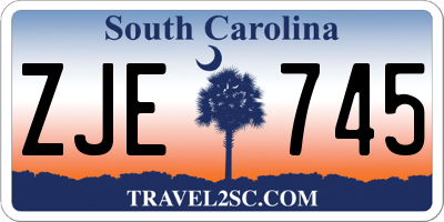 SC license plate ZJE745