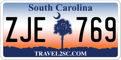 SC license plate ZJE769