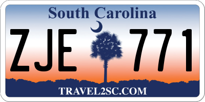 SC license plate ZJE771