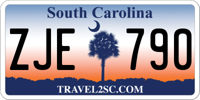 SC license plate ZJE790