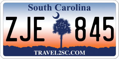 SC license plate ZJE845