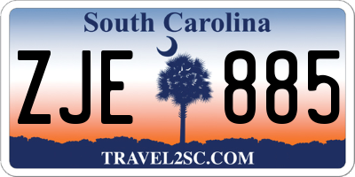 SC license plate ZJE885