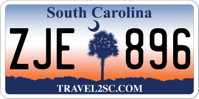 SC license plate ZJE896