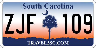 SC license plate ZJF109