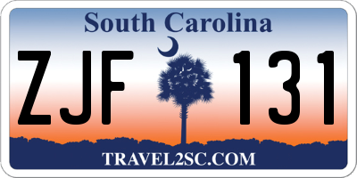 SC license plate ZJF131