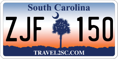 SC license plate ZJF150
