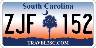 SC license plate ZJF152