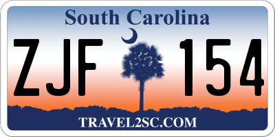 SC license plate ZJF154