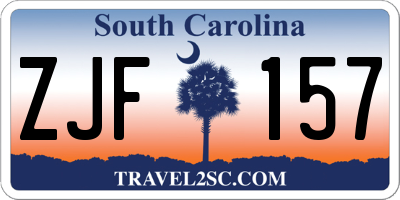 SC license plate ZJF157