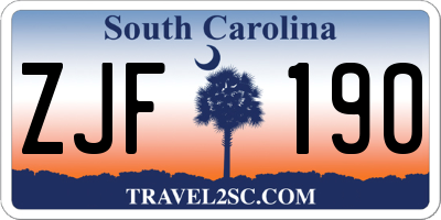 SC license plate ZJF190