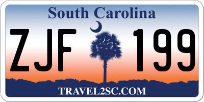 SC license plate ZJF199