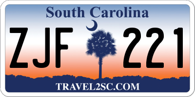 SC license plate ZJF221