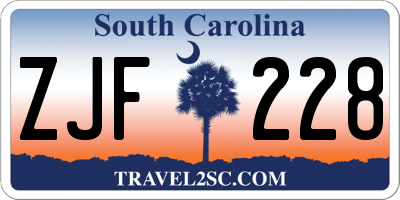 SC license plate ZJF228