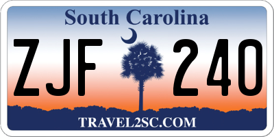 SC license plate ZJF240