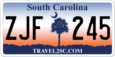 SC license plate ZJF245