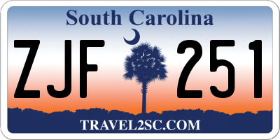 SC license plate ZJF251