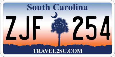 SC license plate ZJF254