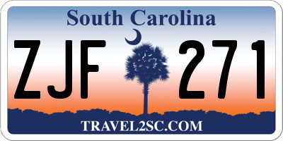 SC license plate ZJF271