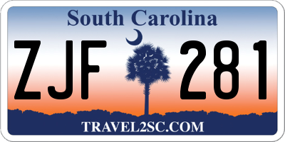 SC license plate ZJF281