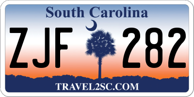SC license plate ZJF282
