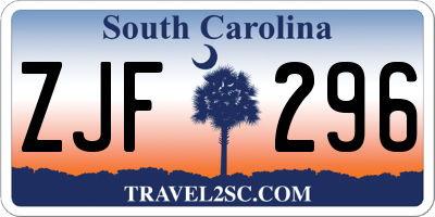 SC license plate ZJF296