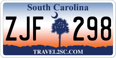 SC license plate ZJF298