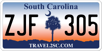 SC license plate ZJF305